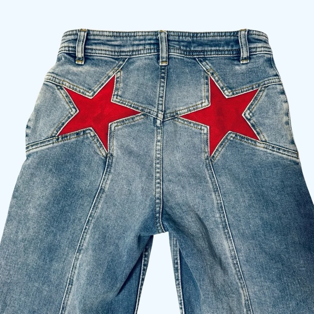 Free People We The Free Firecracker Flare Mid Stone Wash Jeans Size 27 - Picture 10 of 12